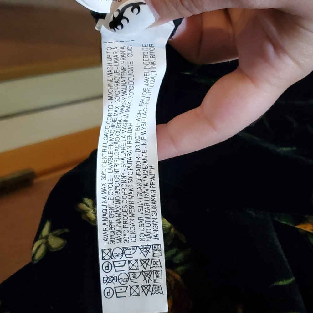 Zara Basic Soft Polyester Floral Dress (Black) - image 4